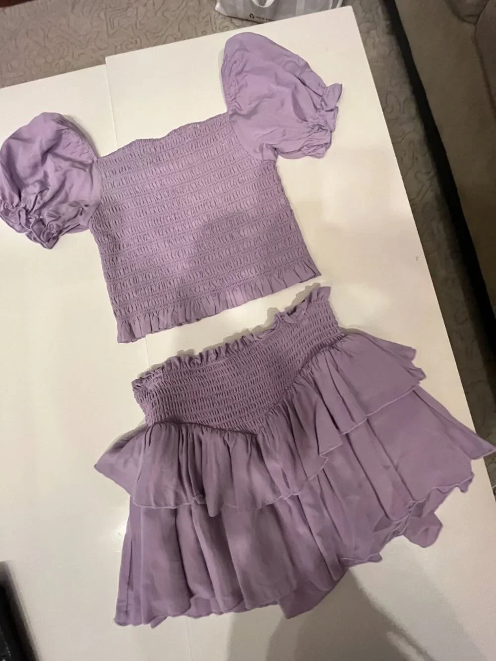 Two Piece Purple Blouse by KatieJ NYC (Size Large)